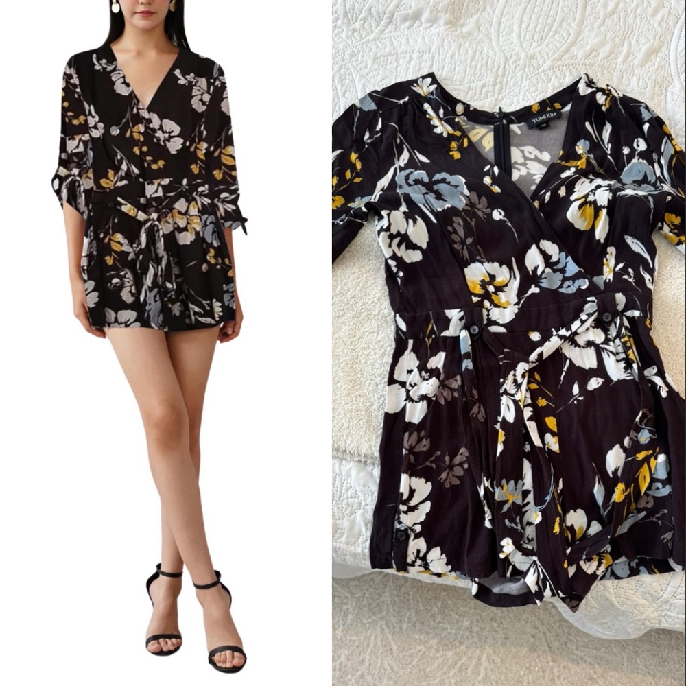 YUMI KIM Liz V-Neck Adjustable Sleeve Romper size XS